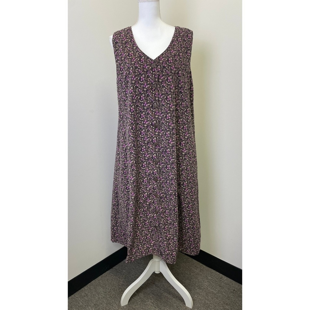 Serengeti 1X Corduroy Purple Floral Jumper Dress Cottagecore Phoebe 90s